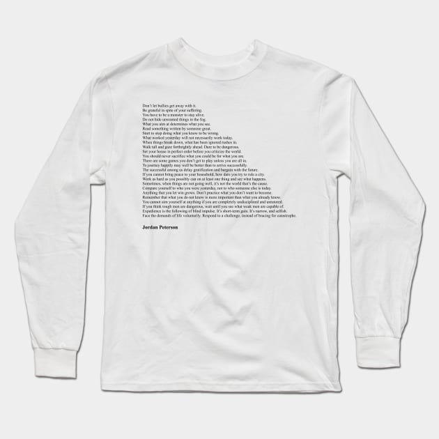 Jordan Peterson Quotes Long Sleeve T-Shirt by qqqueiru